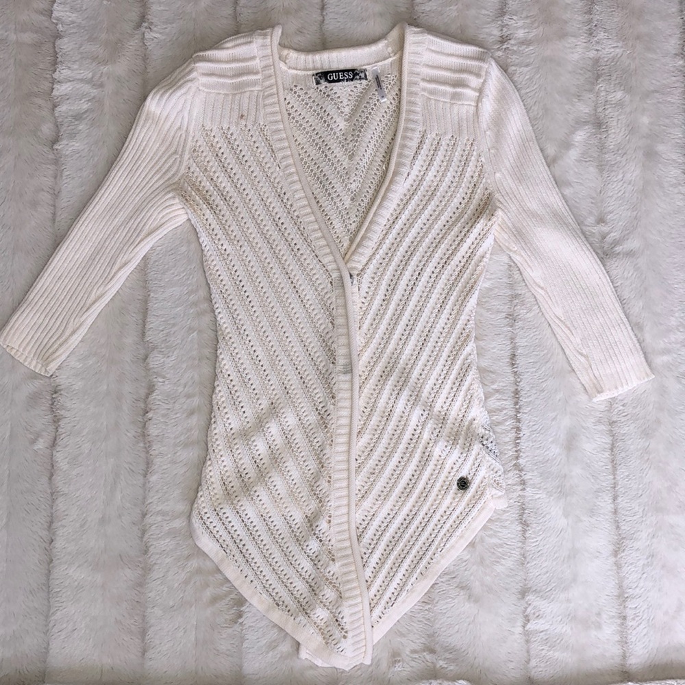 Cream crochet Guess cardigan. Size XS.
